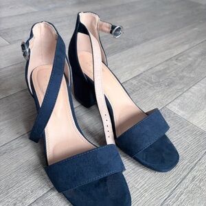 F&F Dark Blue Ankle Strap Heels